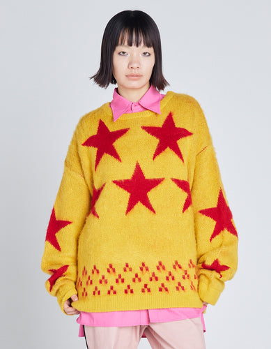 star knit top / YELLOW