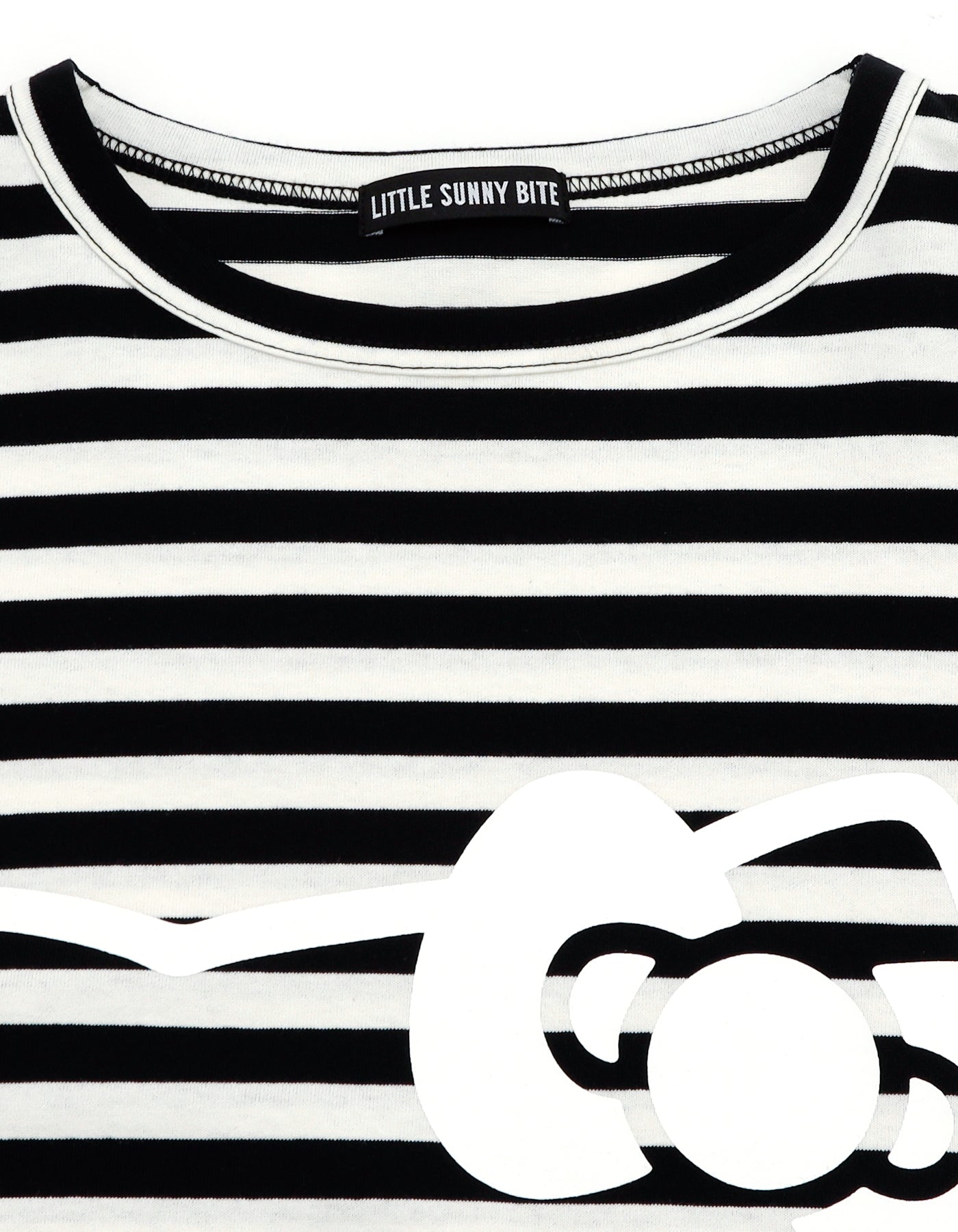 HELLO KITTY x little sunny bite stripe long tee / BLACK BD