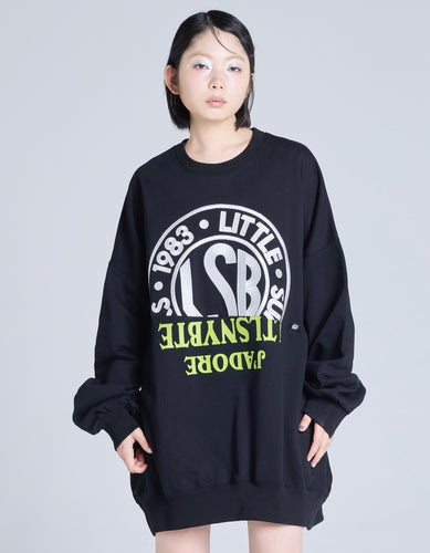 logo sweat top / BLACK
