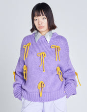 画像をギャラリービューアに読み込む, ribbon knit top / PURPLE