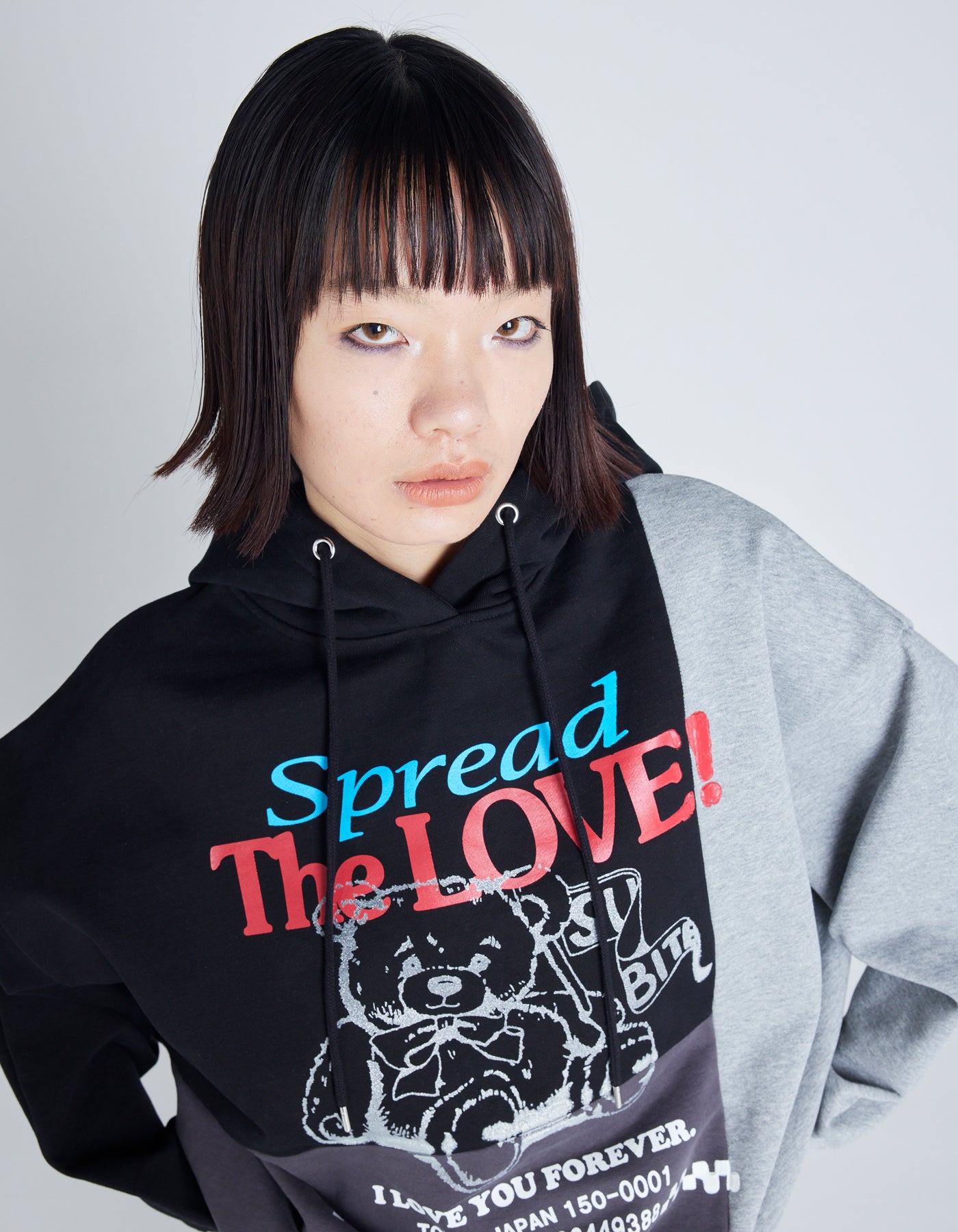 love bear hoodie / BLACK