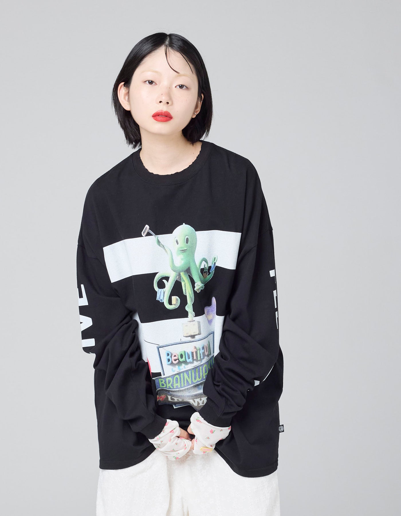 littlesunnybite リトルサニーバイト ロンT little sunny bite (リトルサニーバイト)graphic long tee / BLACK