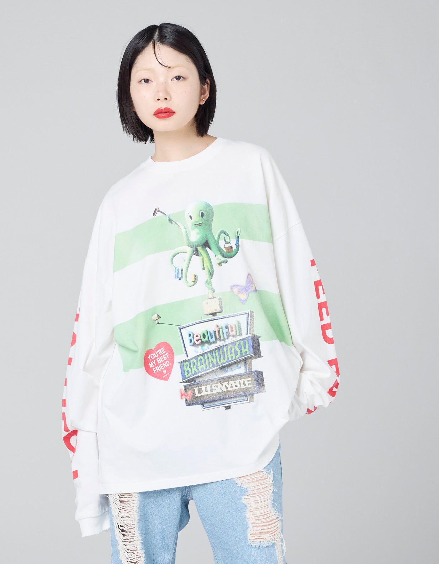 littlesunnybite リトルサニーバイト ロンT little sunny bite (リトルサニーバイト)animal long tee / BLACK