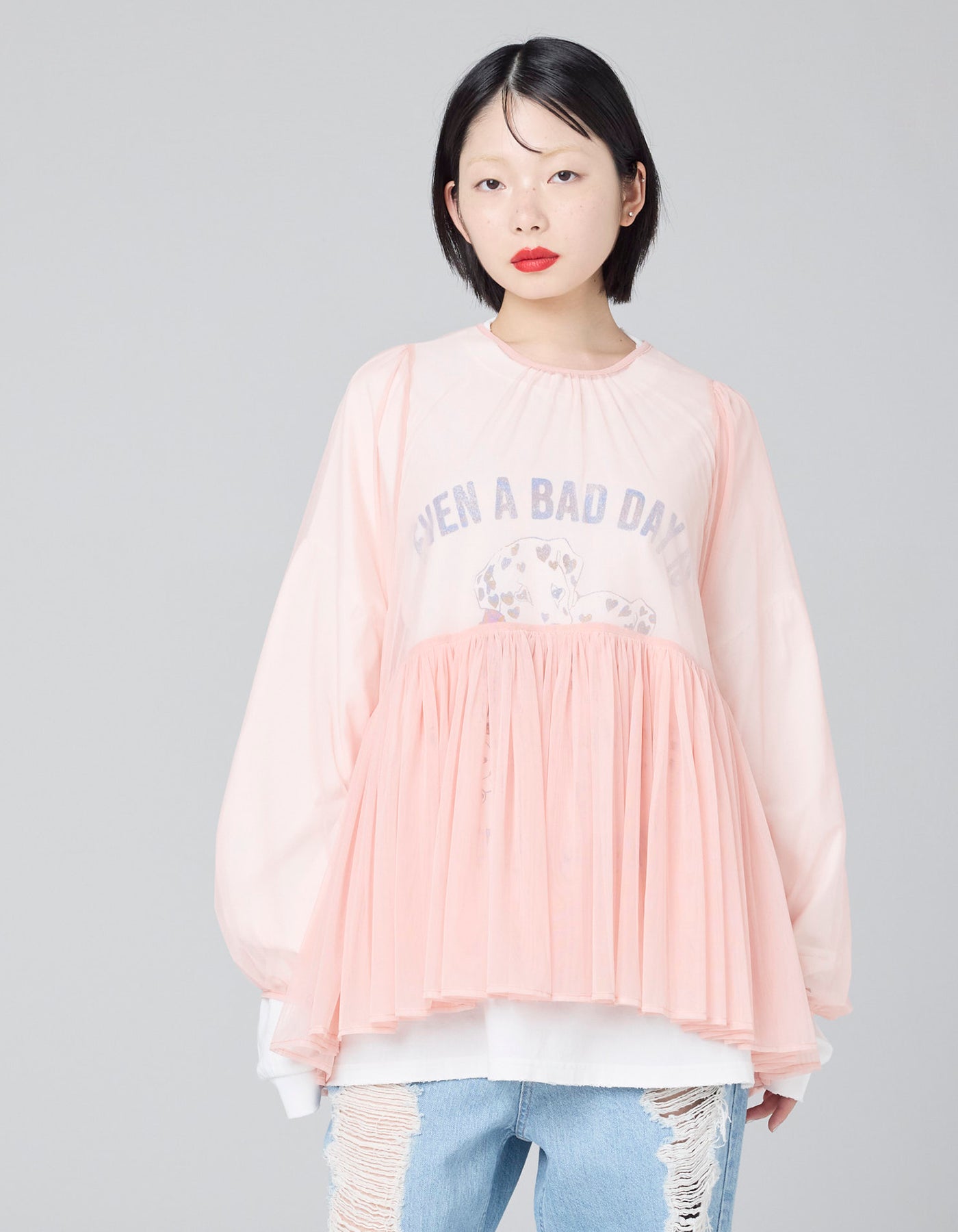 little sunny bite (リトルサニーバイト)tulle girly tunic / PINK