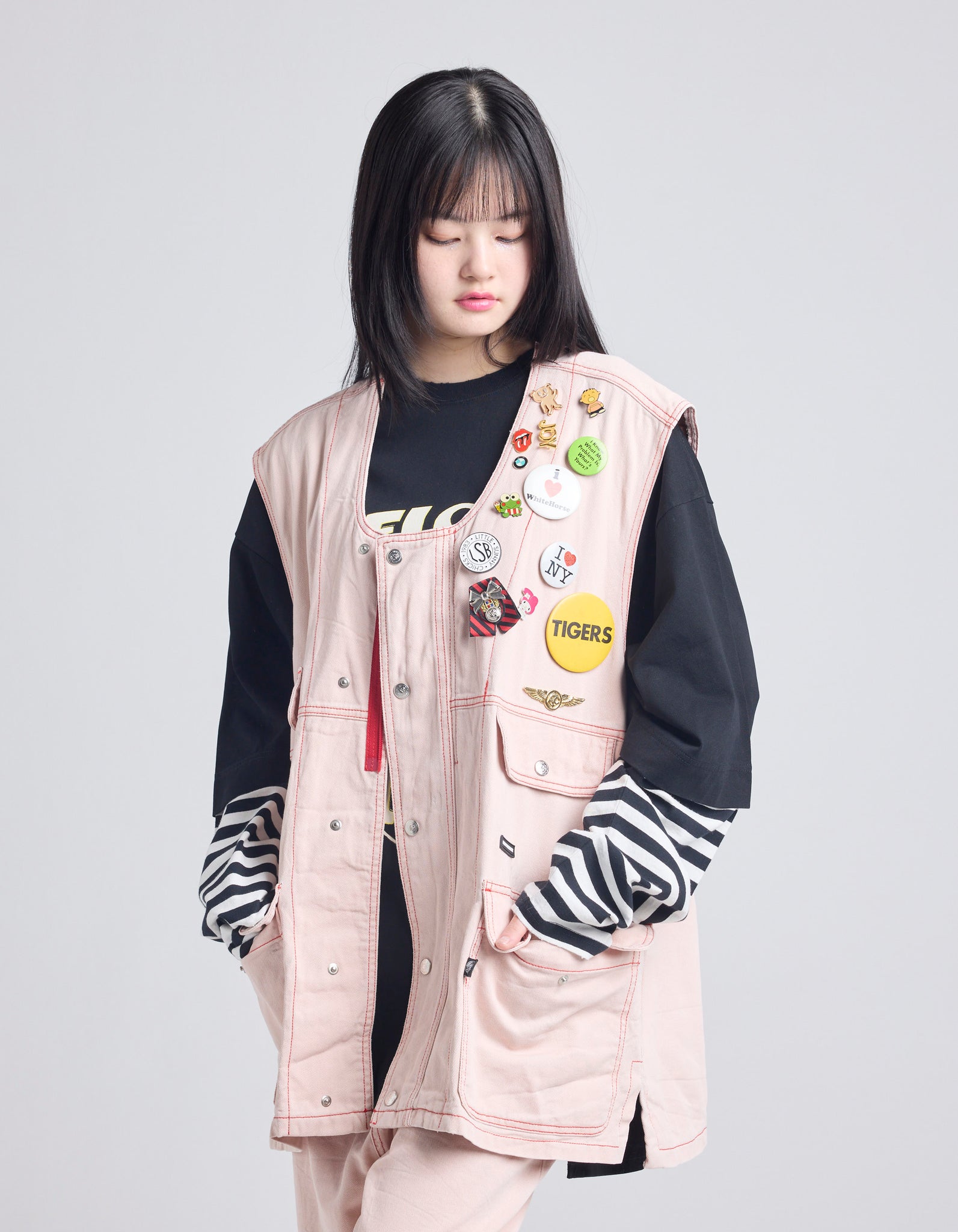 twill vest / PINK