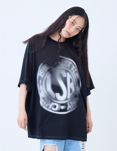 logo big tee / BLACK