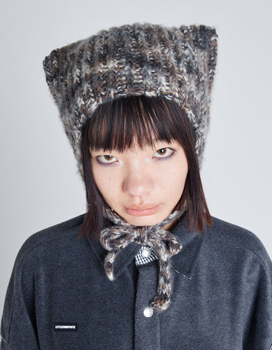 gradation knit hat / BLACK