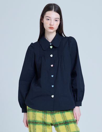 girly blouse / BLACK