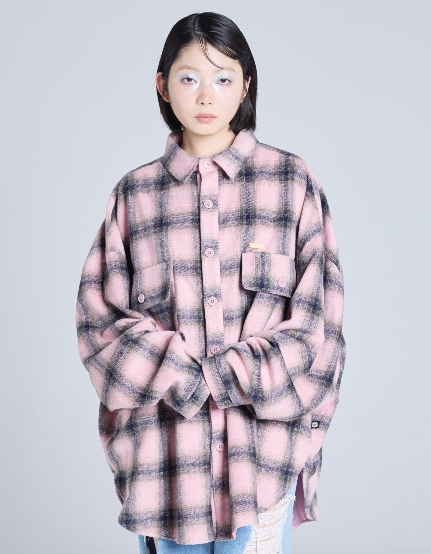 littlesunnybite アウター ピンク ダウン リトルサニーバイト little sunny bite (リトルサニーバイト)check jacket / PINK