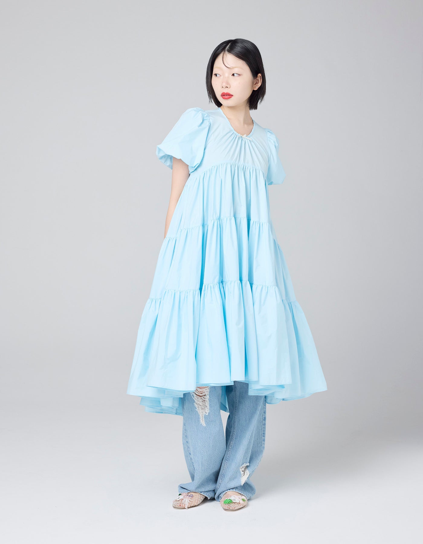 little sunny bite (リトルサニーバイト)mid dress / BLUE – little
