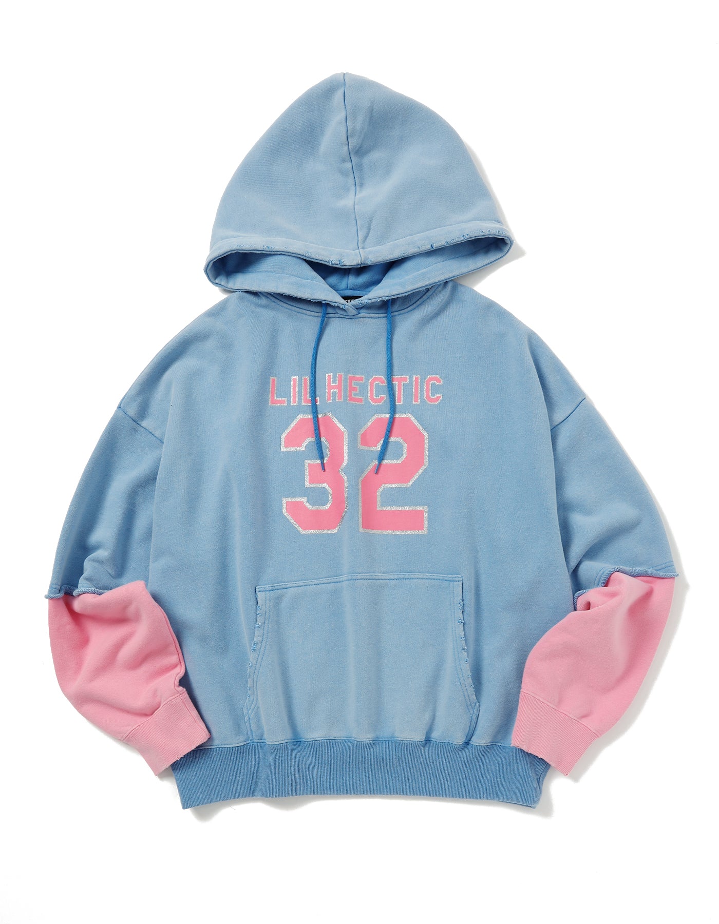 fake layered hoodie / BLUE