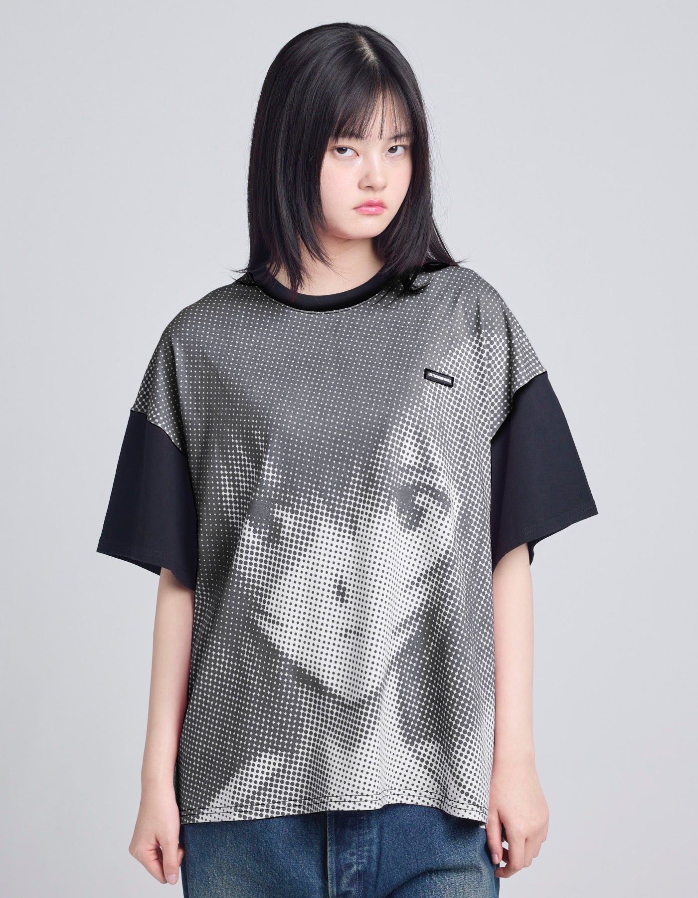 evangelion x little sunny bite face big tee / BLACK