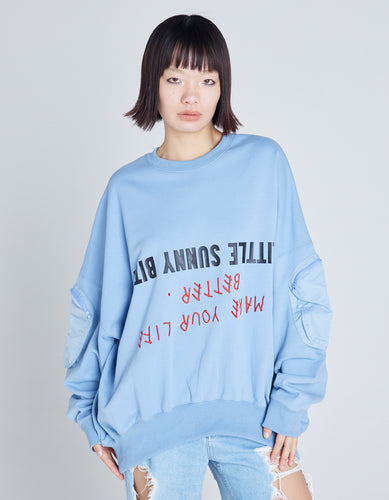 message big sweat top / BLUE