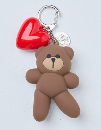 bear heart key chain / BROWN