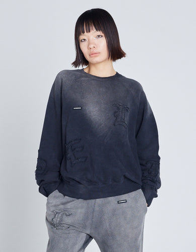 gradation sweat top / BLACK