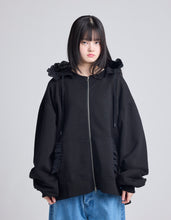 画像をギャラリービューアに読み込む, lacy logo hoodie / BLACK