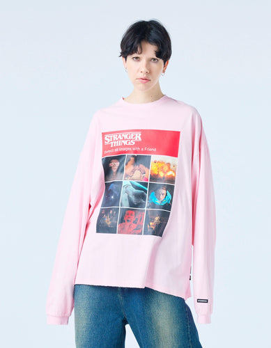 【PRE-ORDER】stranger things x little sunny bite click verify long tee / PINK