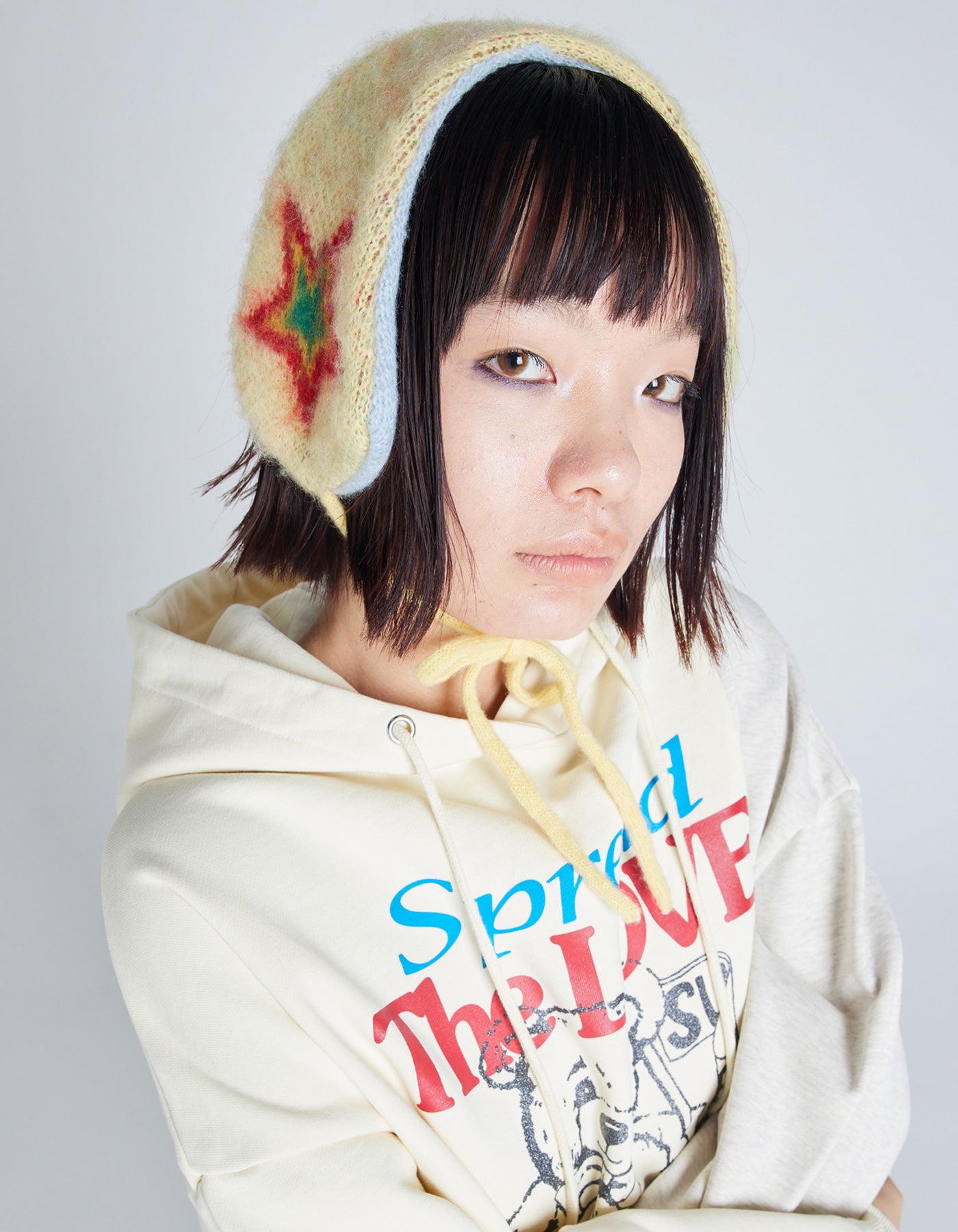 knitting ear muffler / YELLOW