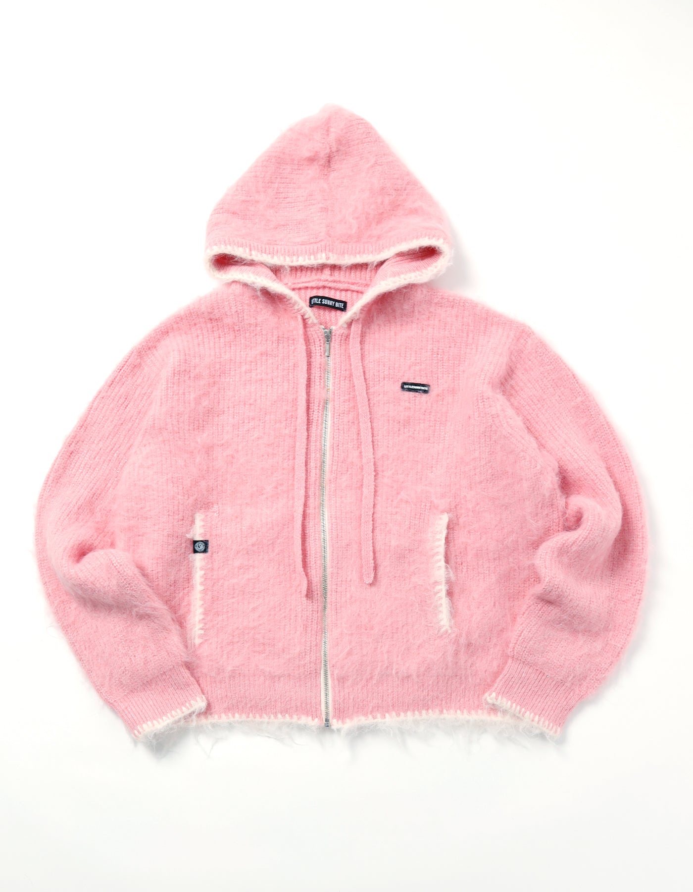 little sunny bite (リトルサニーバイト)zip knit hoodie / PINK