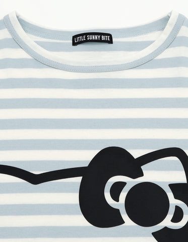 HELLO KITTY x little sunny bite stripe long tee / BLUE BD
