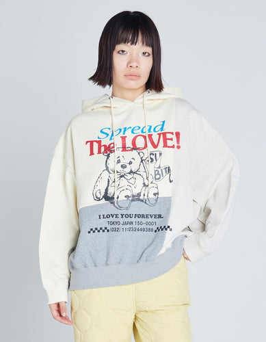 love bear hoodie / WHITE