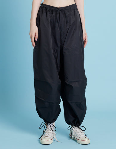 nylon bomber pants  / BLACK