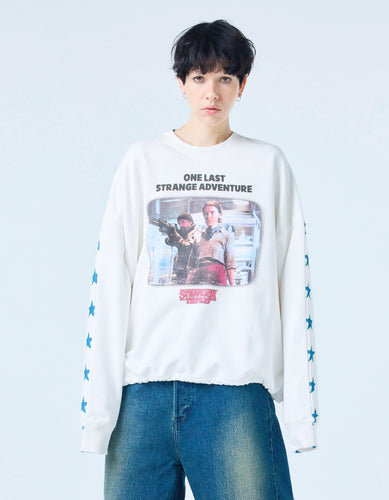【PRE-ORDER】stranger things x little sunny bite graphic sweat top / WHITE