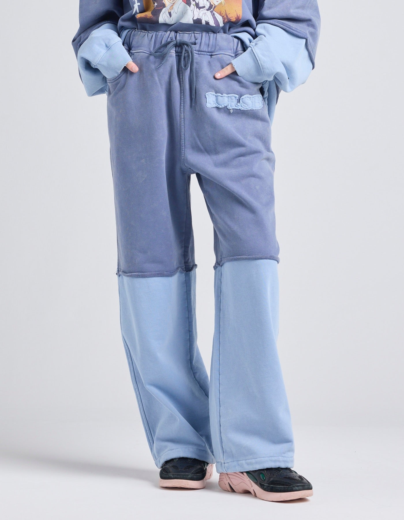 fake layered pants / BLUE