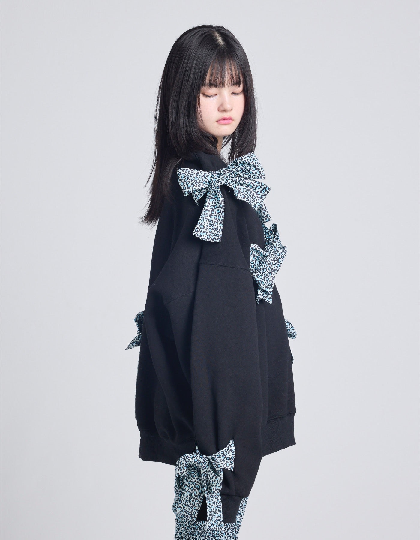 little sunny bite (リトルサニーバイト)leopard sweat top / BLACK