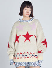 画像をギャラリービューアに読み込む, star knit top / WHITE