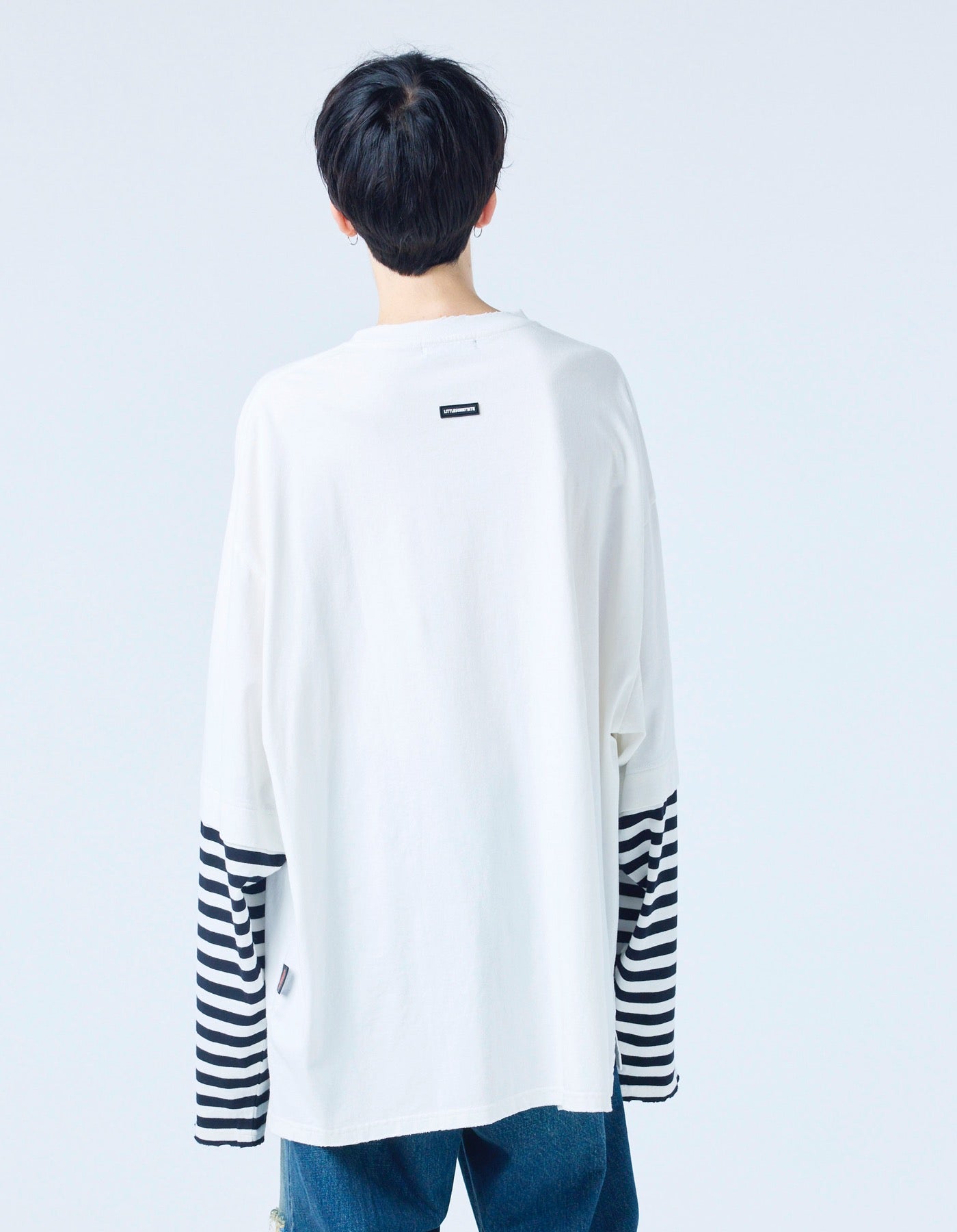 【PRE-ORDER】stranger things x little sunny bite graphic fake layered long tee / WHITE