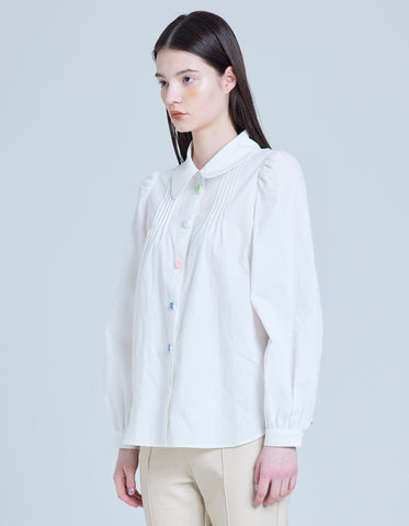 girly blouse / WHITE
