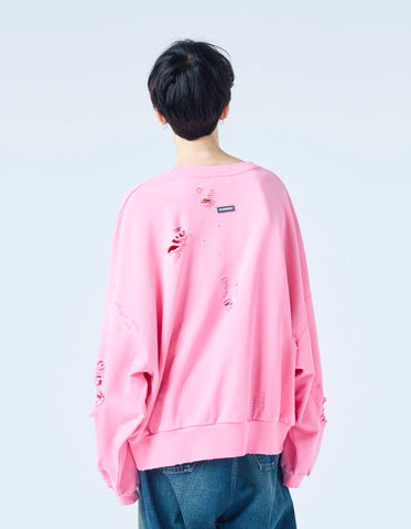 【PRE-ORDER】stranger things x little sunny bite logo sweat top / PINK
