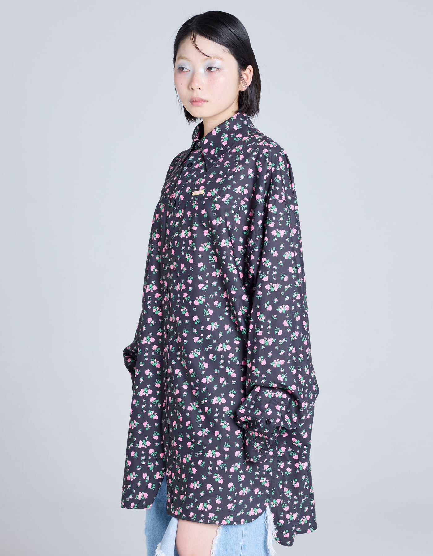 little sunny bite (リトルサニーバイト)floral shirts / BLACK