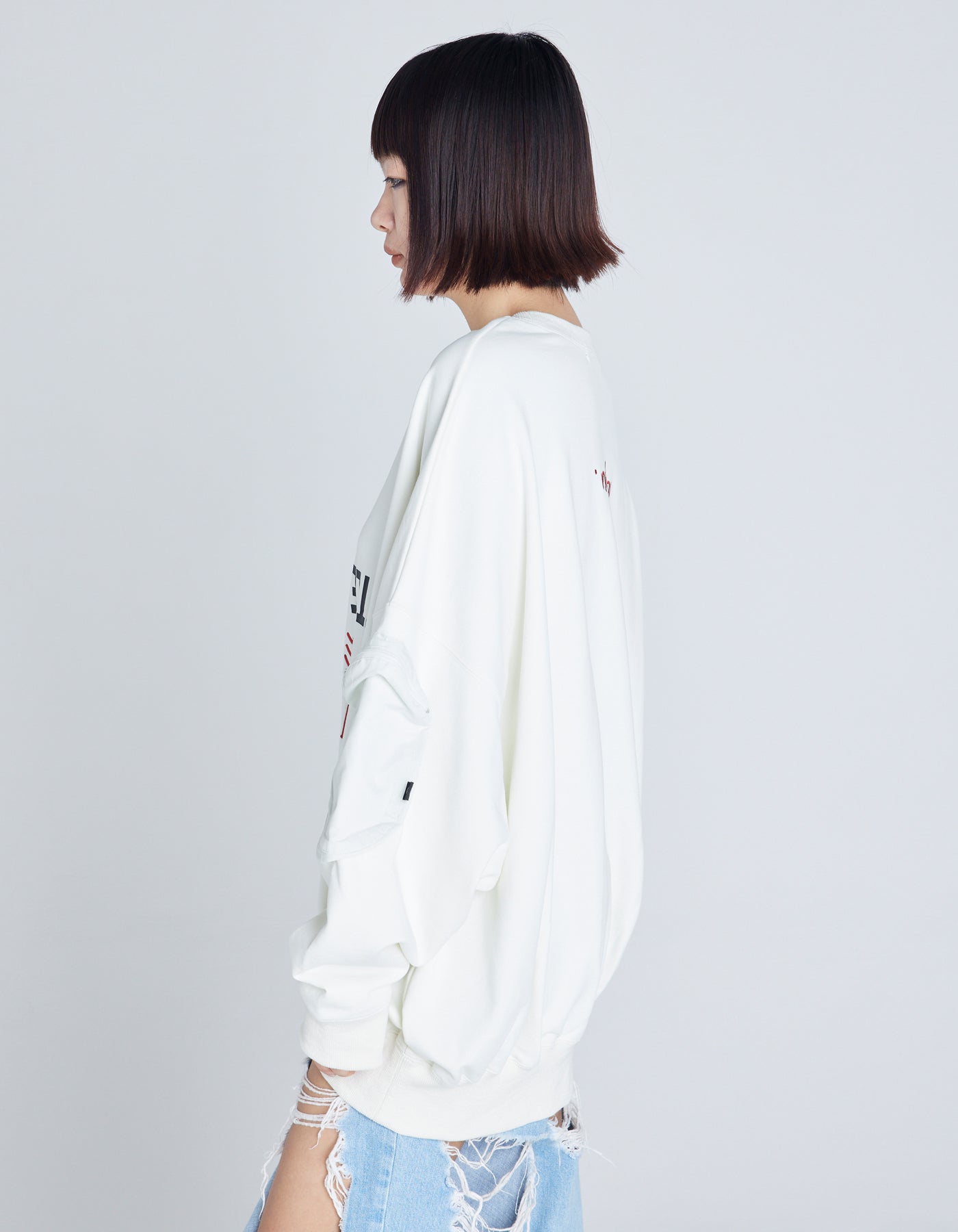 message big sweat top / WHITE