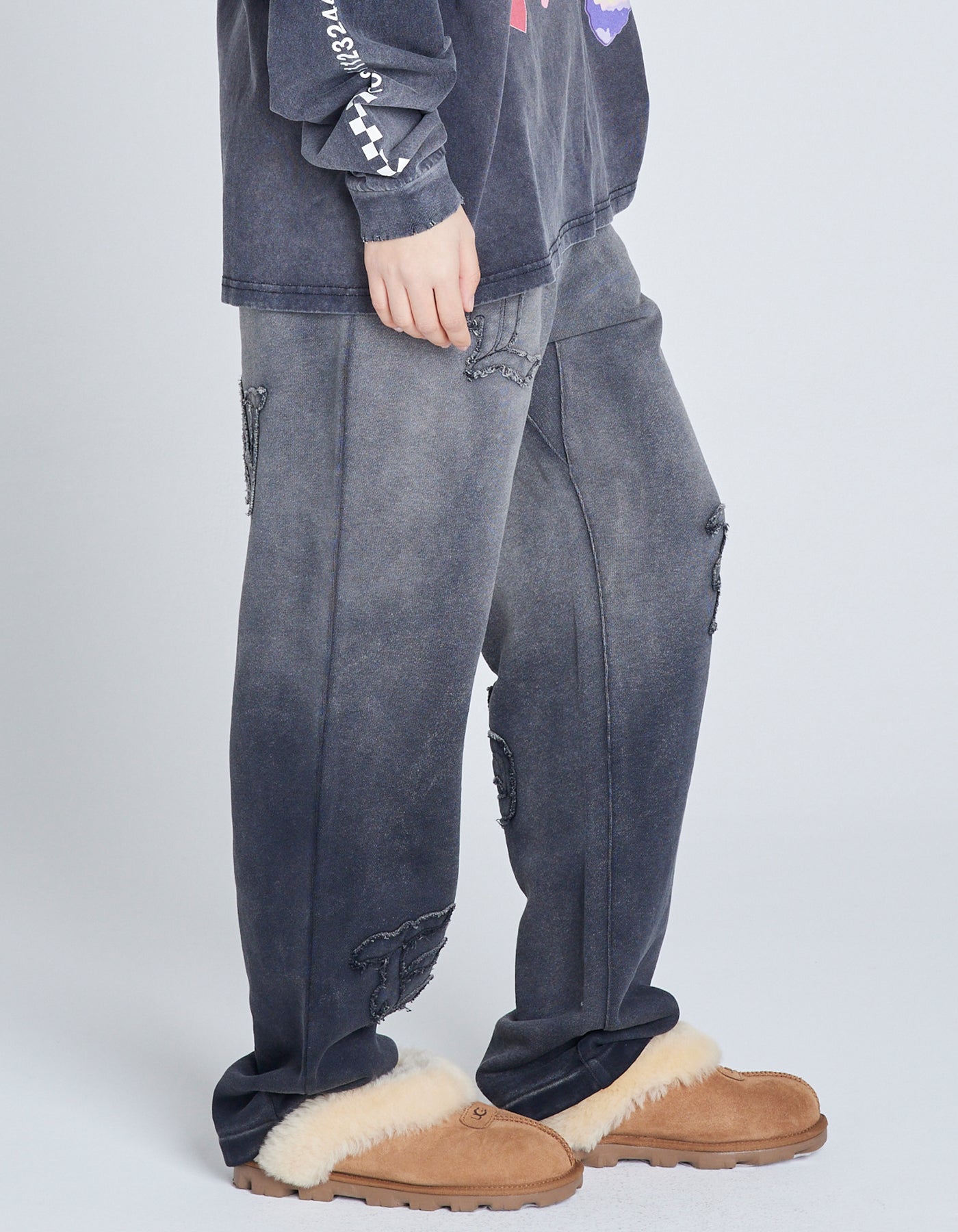 gradation sweat pants / BLACK