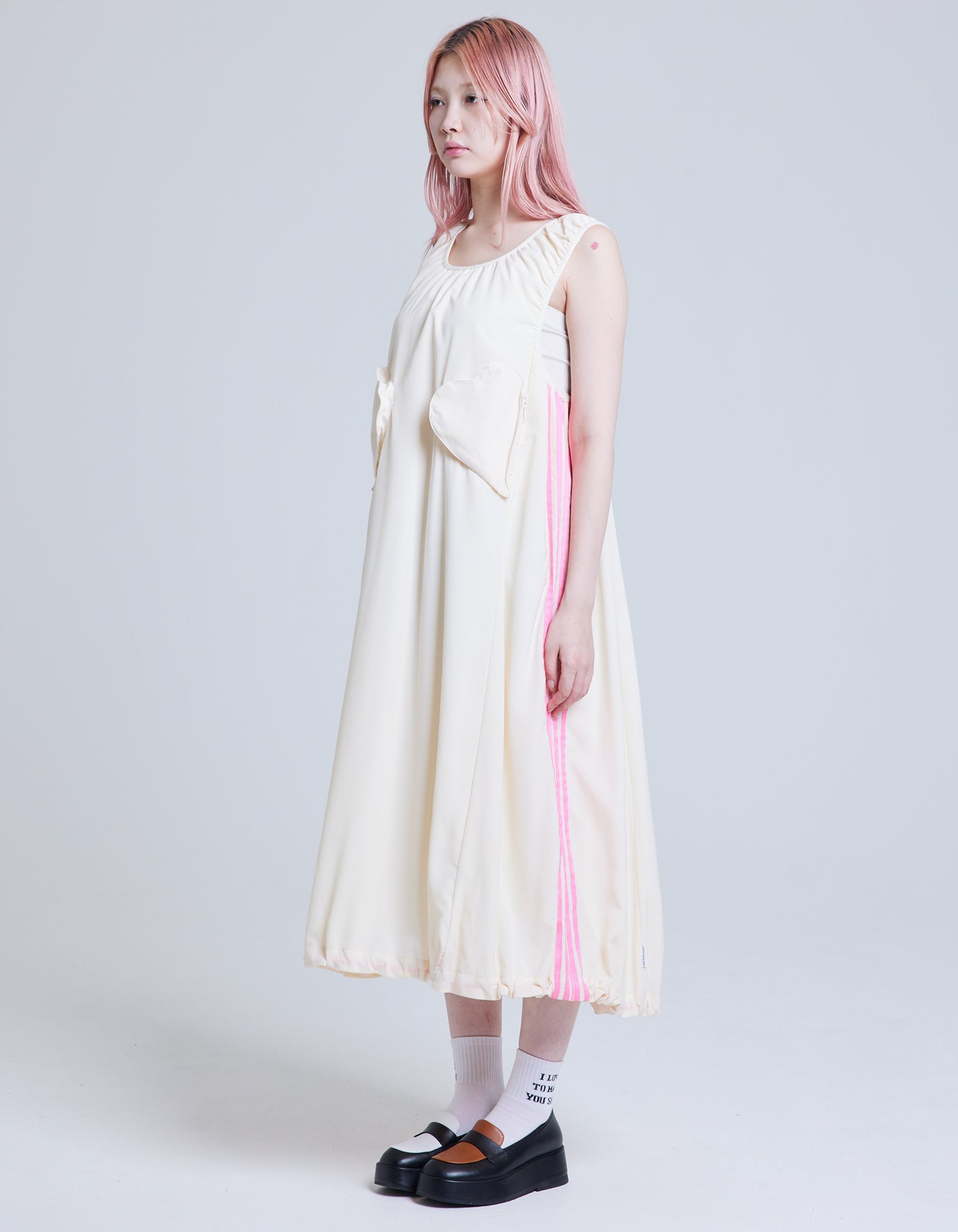 nylon heartful long dress / IVORY