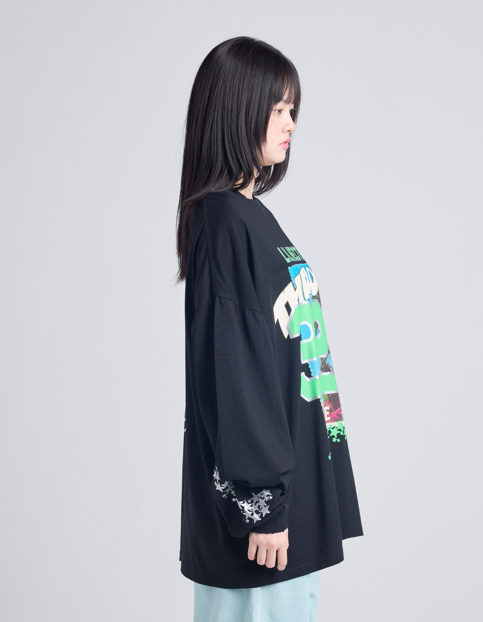 32 love long tee / BLACK