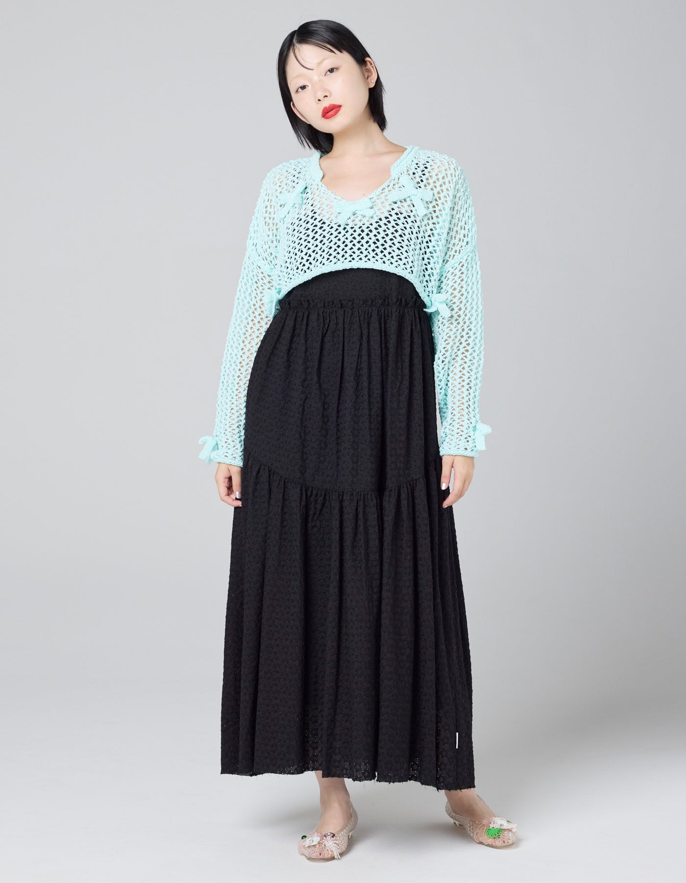 帯付 mini kyute - Sanctuary C&L-021 希少 little sunny bite (リトルサニーバイト)Ribbon Short Knit Top / BLUE
