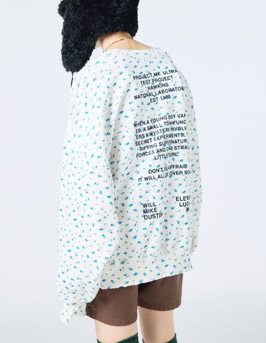 【PRE-ORDER】stranger things x little sunny bite floral sweat top / WHITE