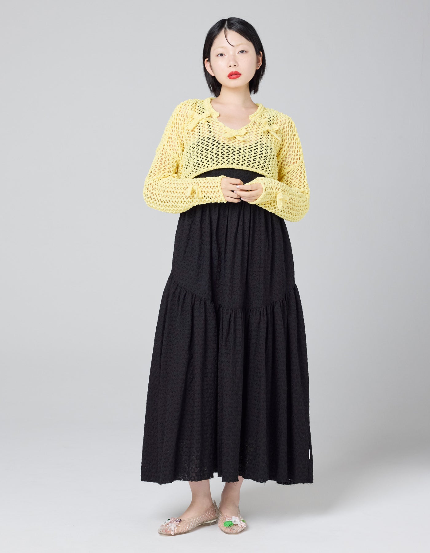 little sunny bite (リトルサニーバイト)Ribbon Short Knit Top