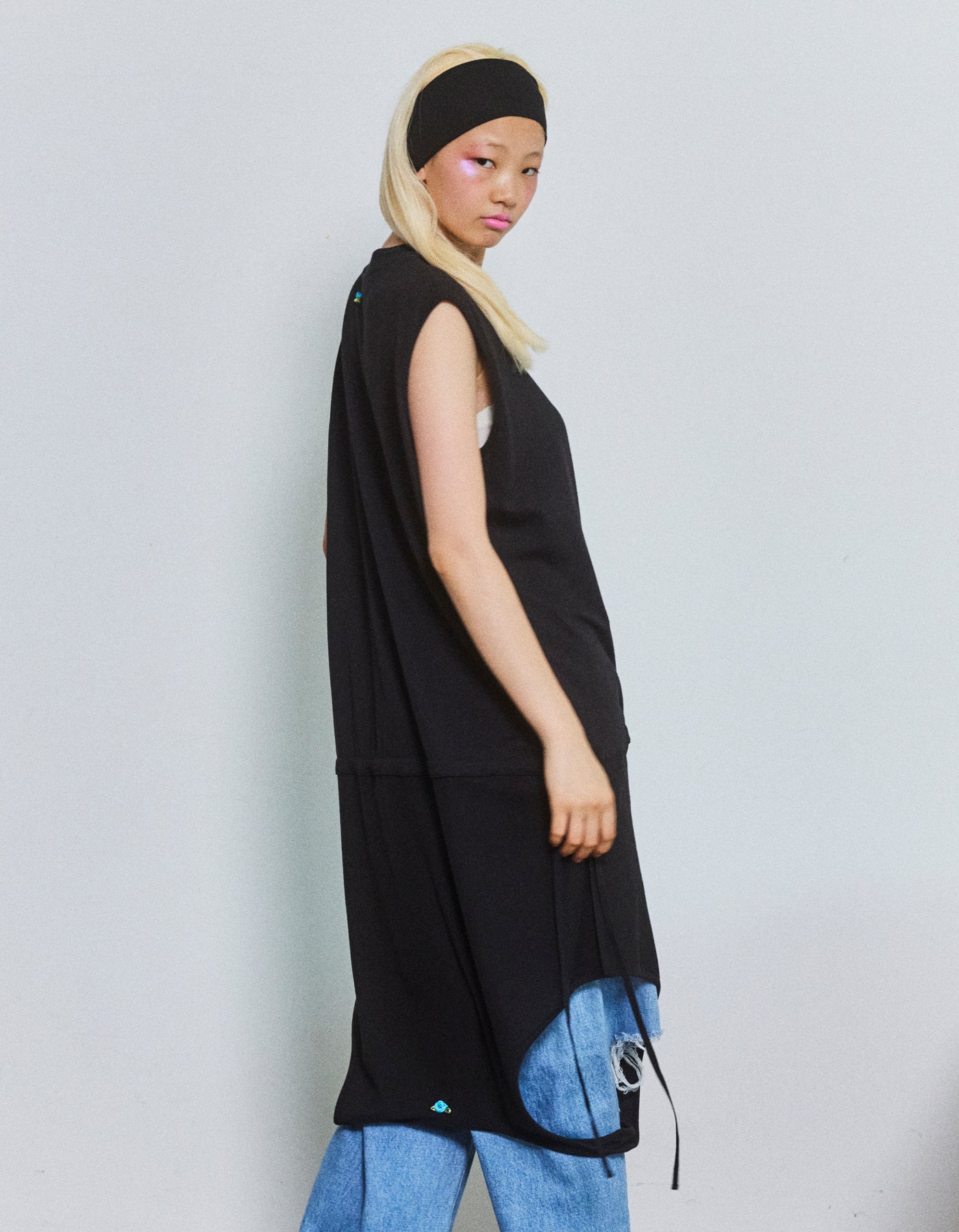 2way summer tank dress / BLACK