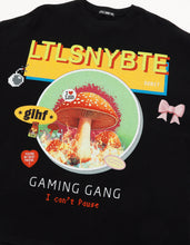 画像をギャラリービューアに読み込む, mushroom graphic long tee / BLACK