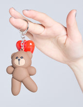 画像をギャラリービューアに読み込む, bear heart key chain / BROWN