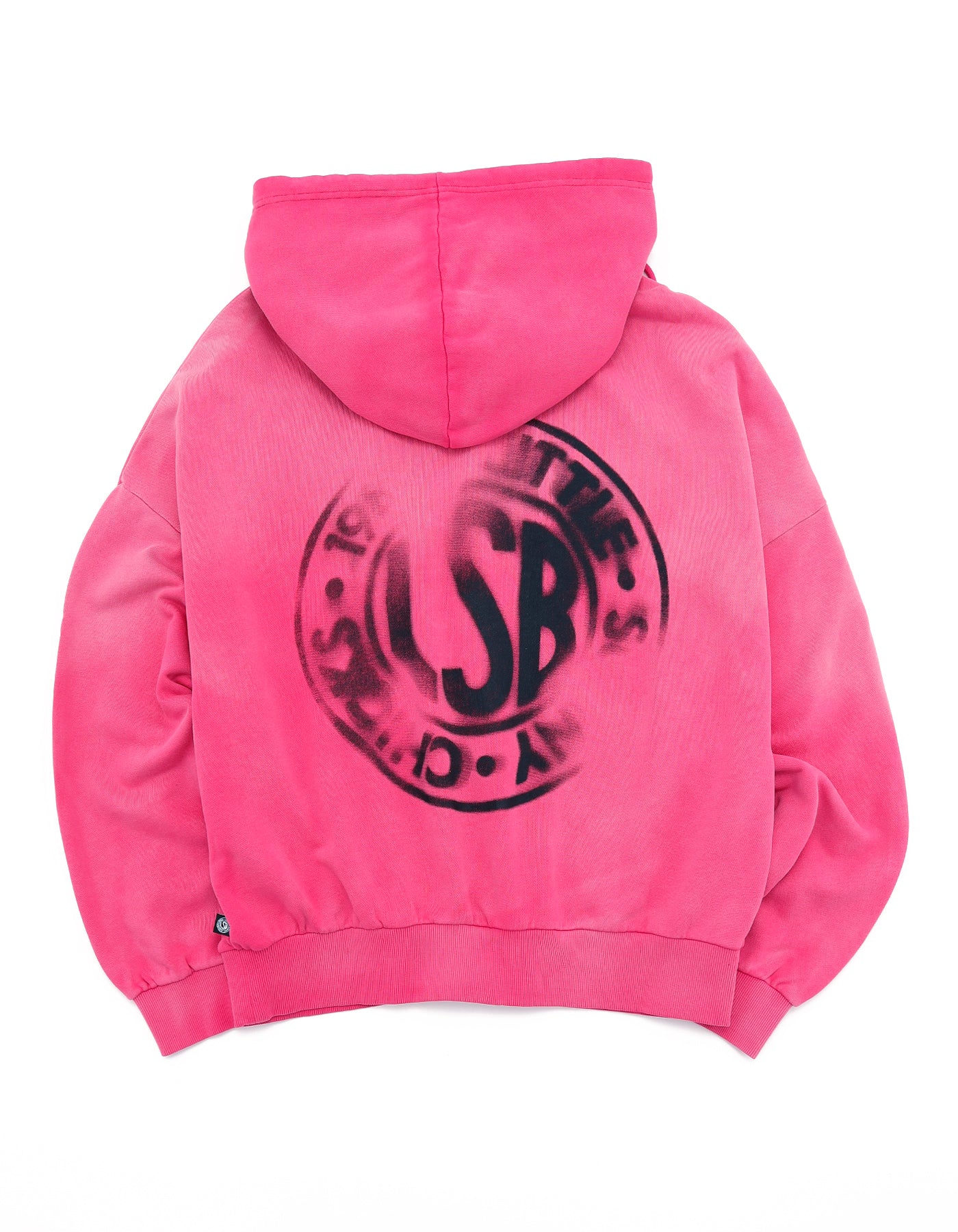 gradation logo zip hoodie / PINK