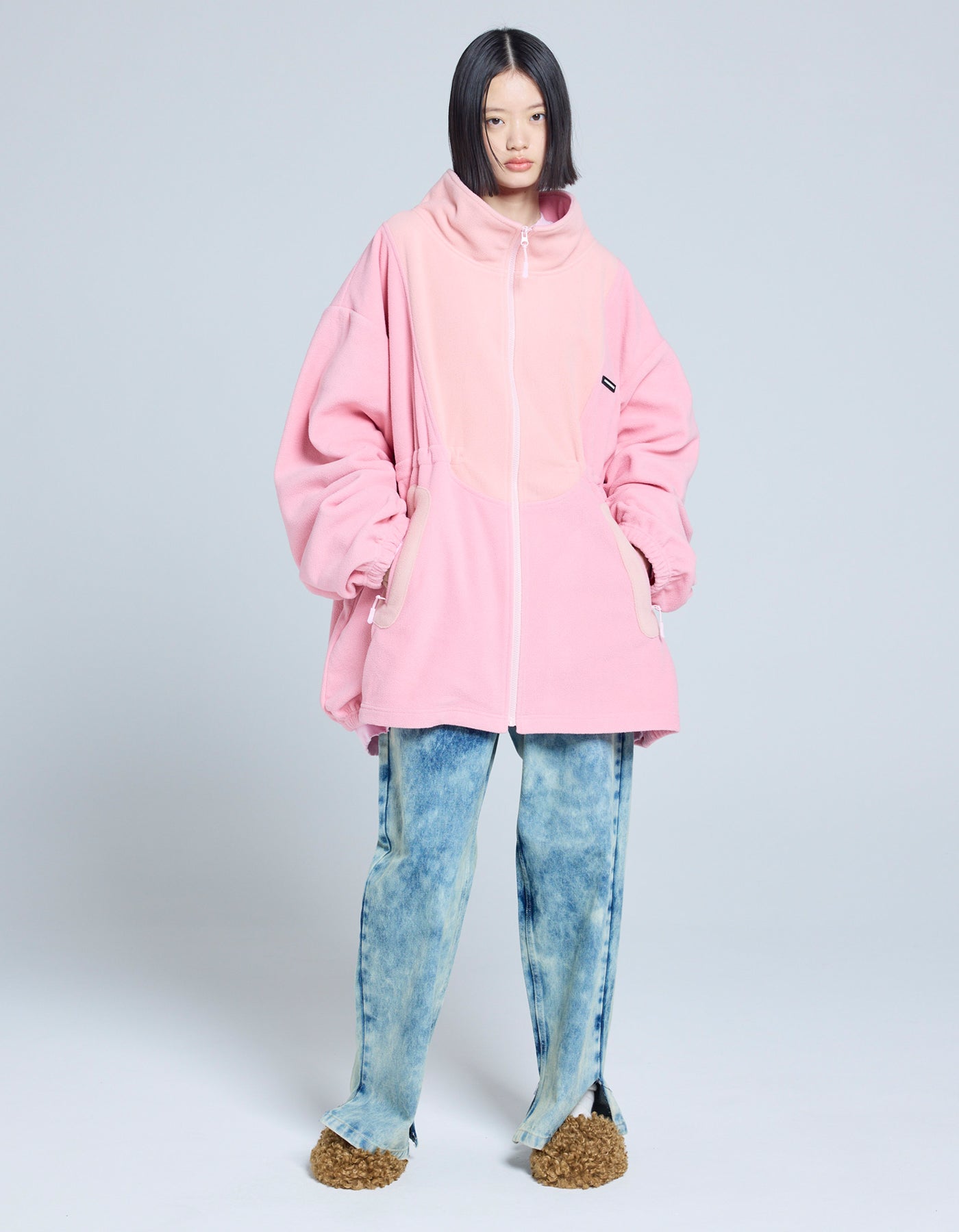 little sunny bite (リトルサニーバイト)fleece bomber jacket / PINK