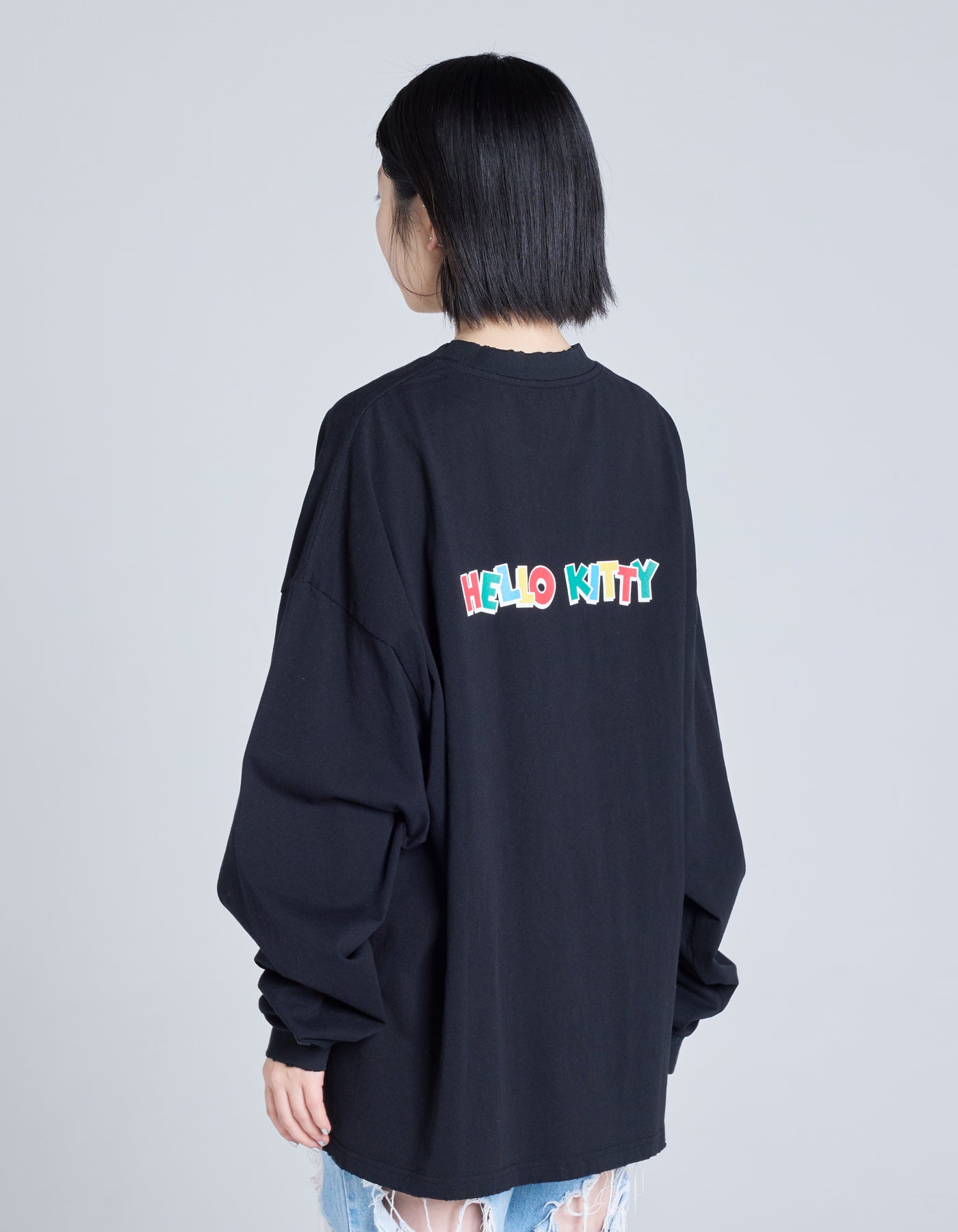 hello kitty x little sunny bite long tee / BLACK