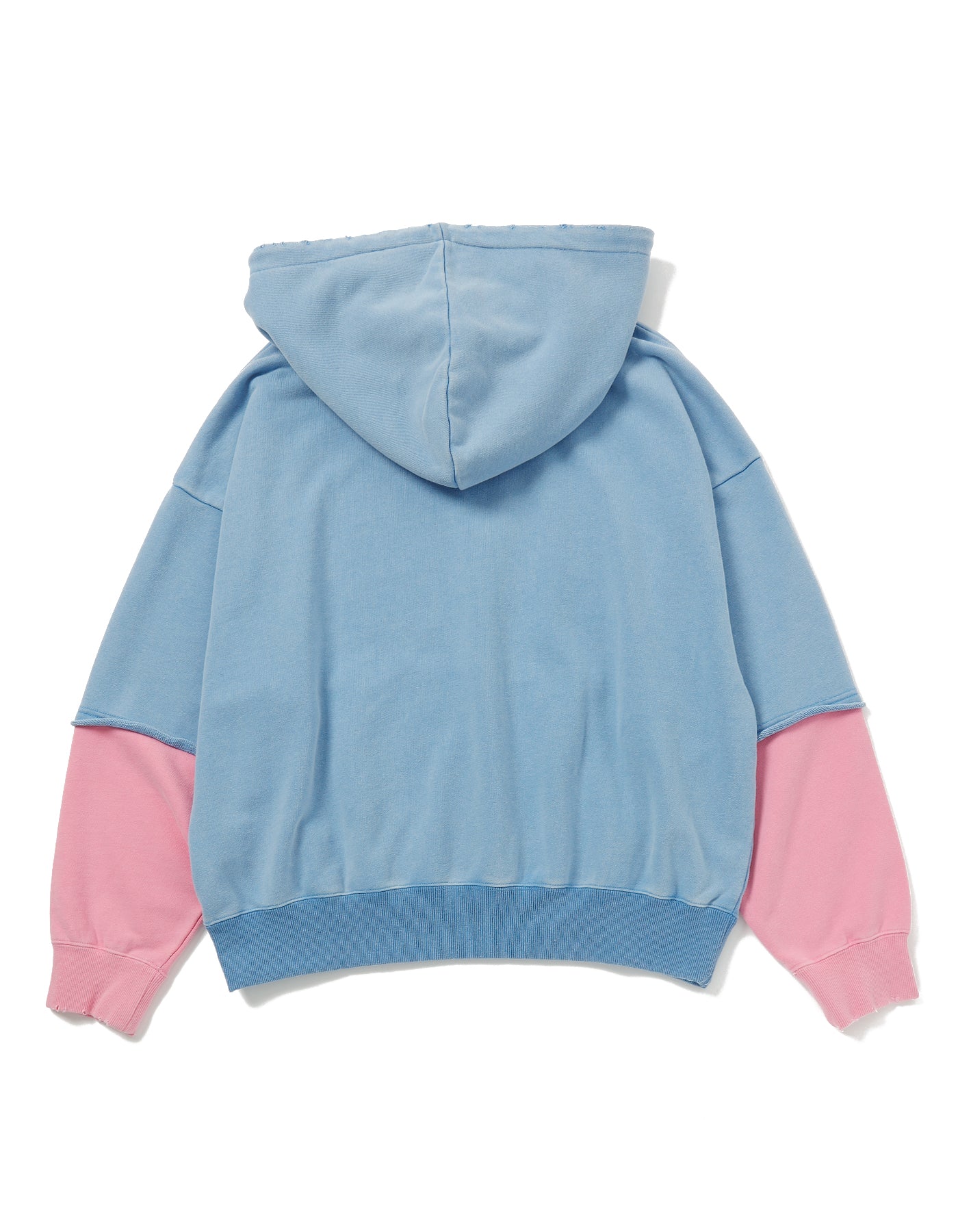 fake layered hoodie / BLUE