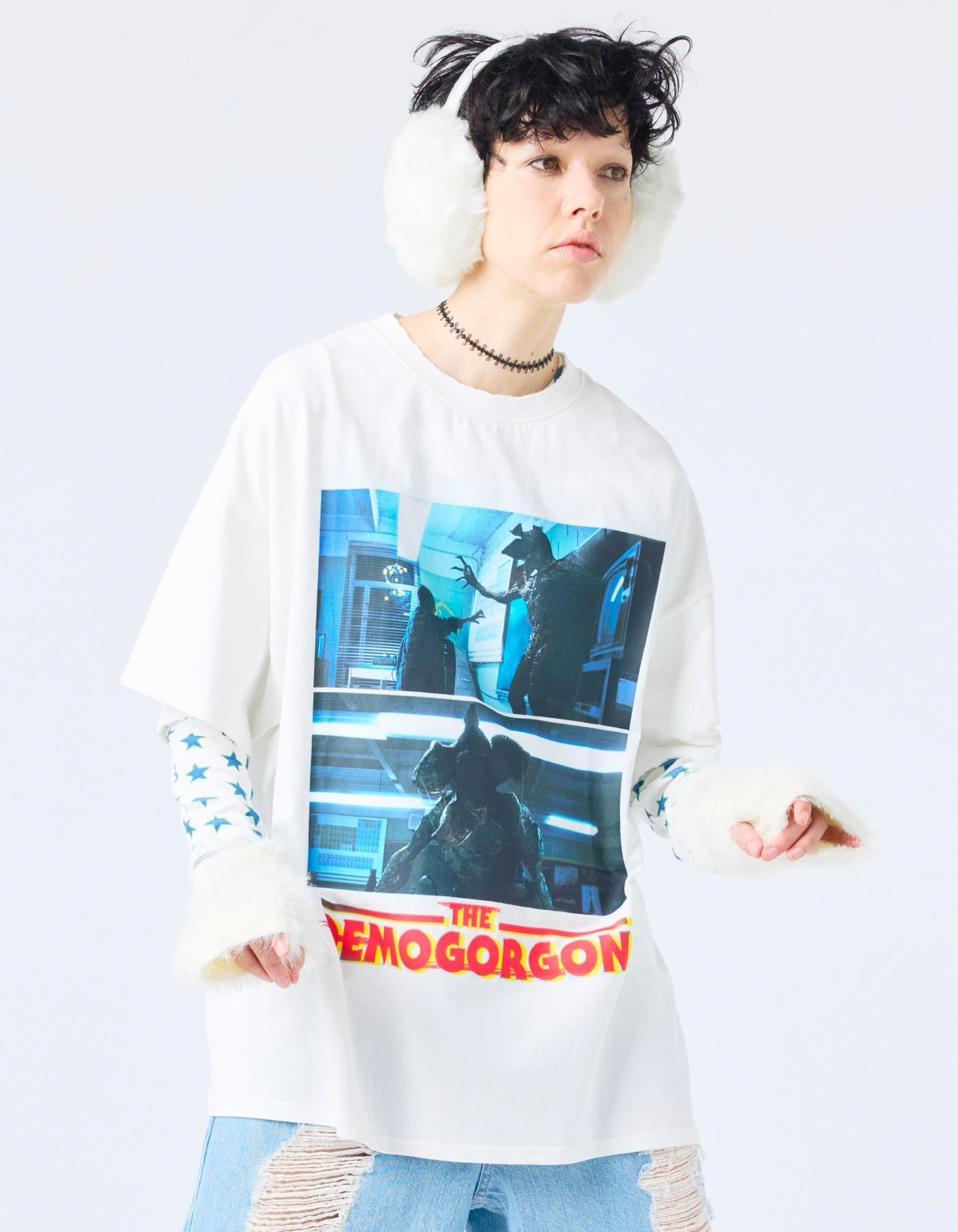 【PRE-ORDER】stranger things x little sunny bite demogorgon tee / WHITE