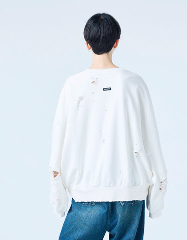 【PRE-ORDER】stranger things x little sunny bite logo sweat top / WHITE